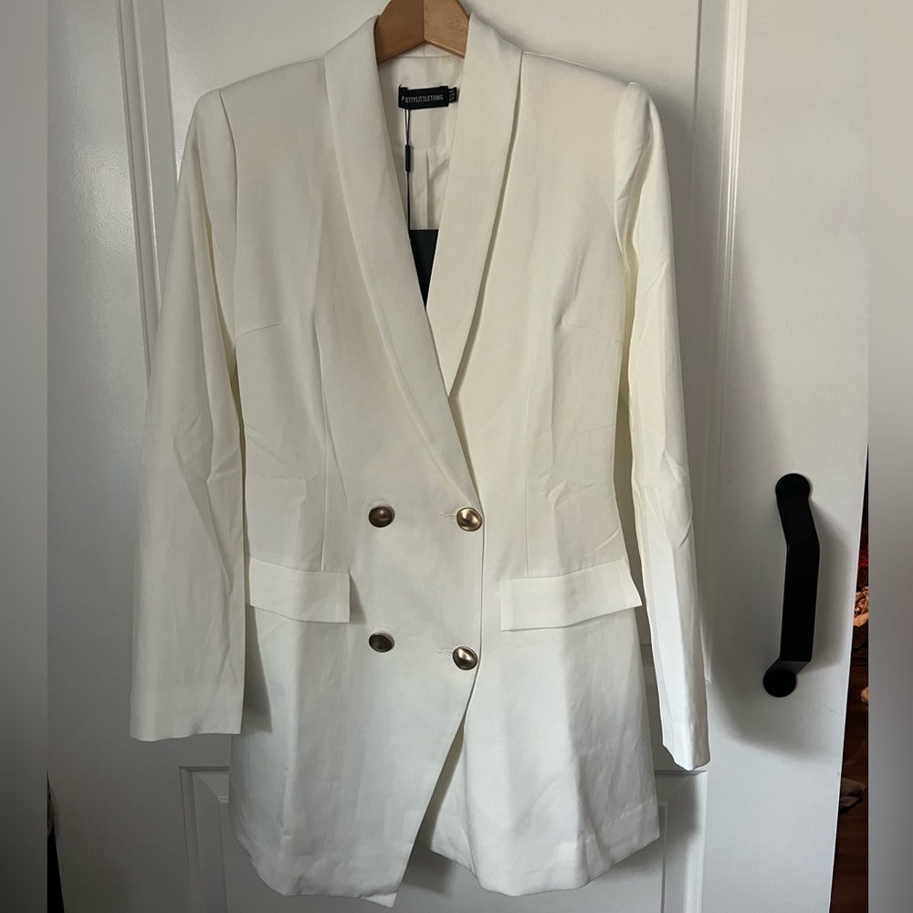 PLT White Gold Blazer Dress